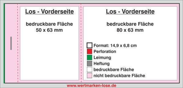 1000 Große Lose 14,9 x 6,8cm - einseitiger Druck 4/0 farbig [[-inkl.-Gestaltungsservice-]]